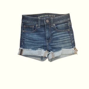 American Eagle Hi Rise Shortie Jean Shorts Size 00